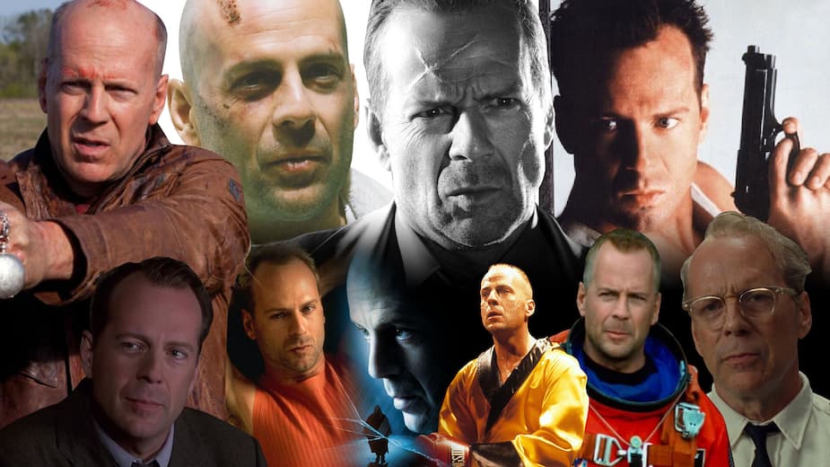 Bruce Willis in a montage photo of starring roles