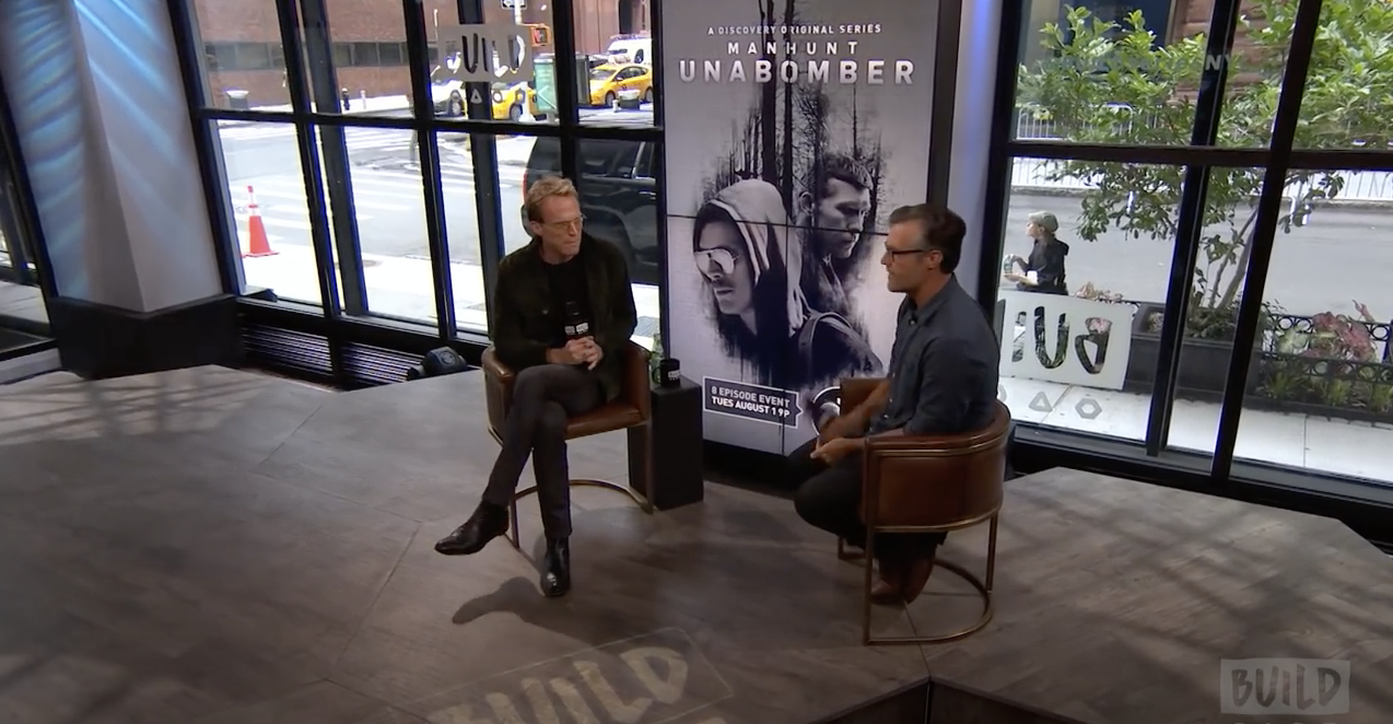 Paul Bettany interviews with Ricky Camilleri of YouTube's "BUILDseries" and discusses his new Discovery Original Series, "Manhunt: Unabomber" on July 24, 2017. Photo Credit: BUILDseries