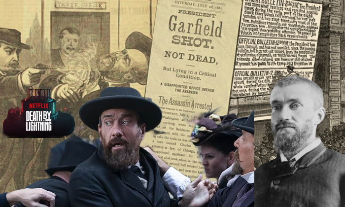 Matthew Macfadyen as Charles J. Guiteau in the limited series "Death by Lighning" (2025) Photo Credit: Netflix